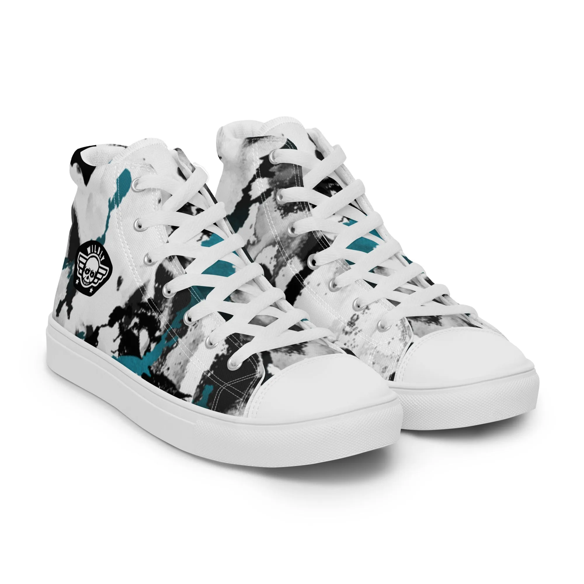 Splat Paint Mens high top canvas shoes