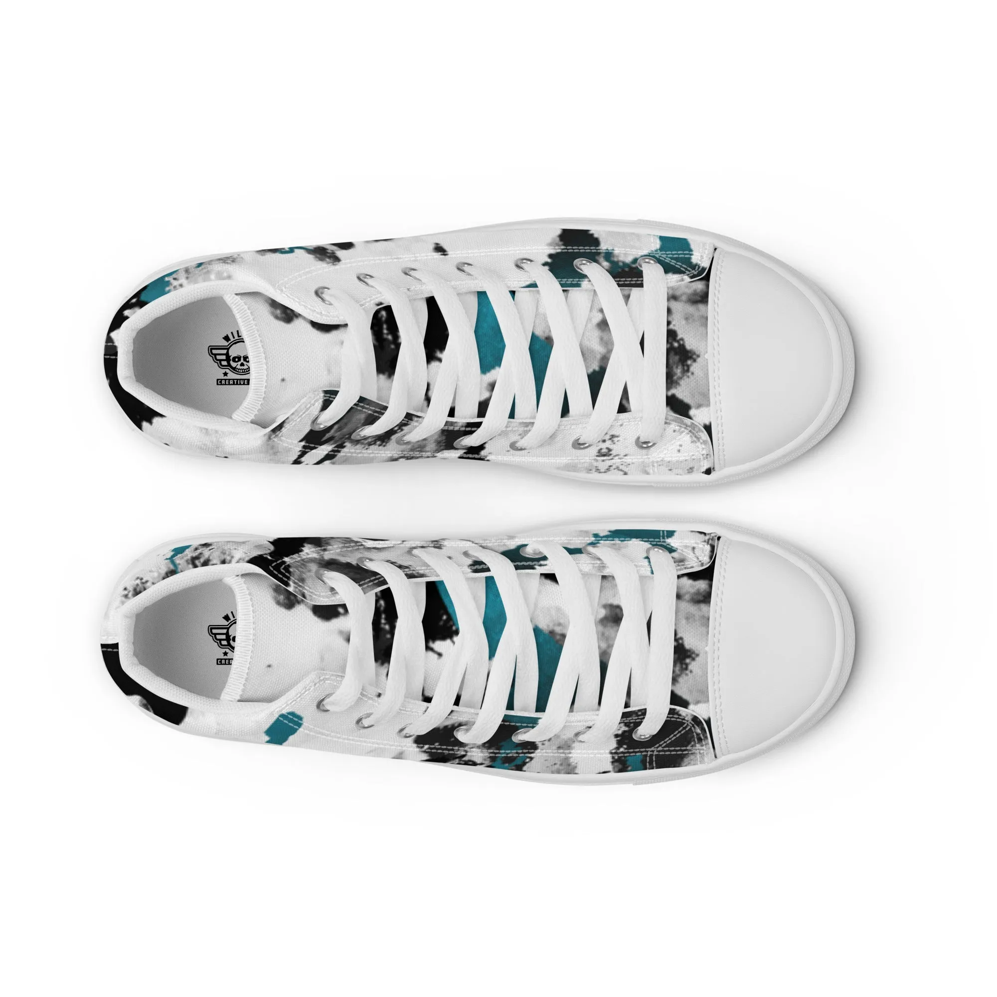 Splat Paint Mens high top canvas shoes