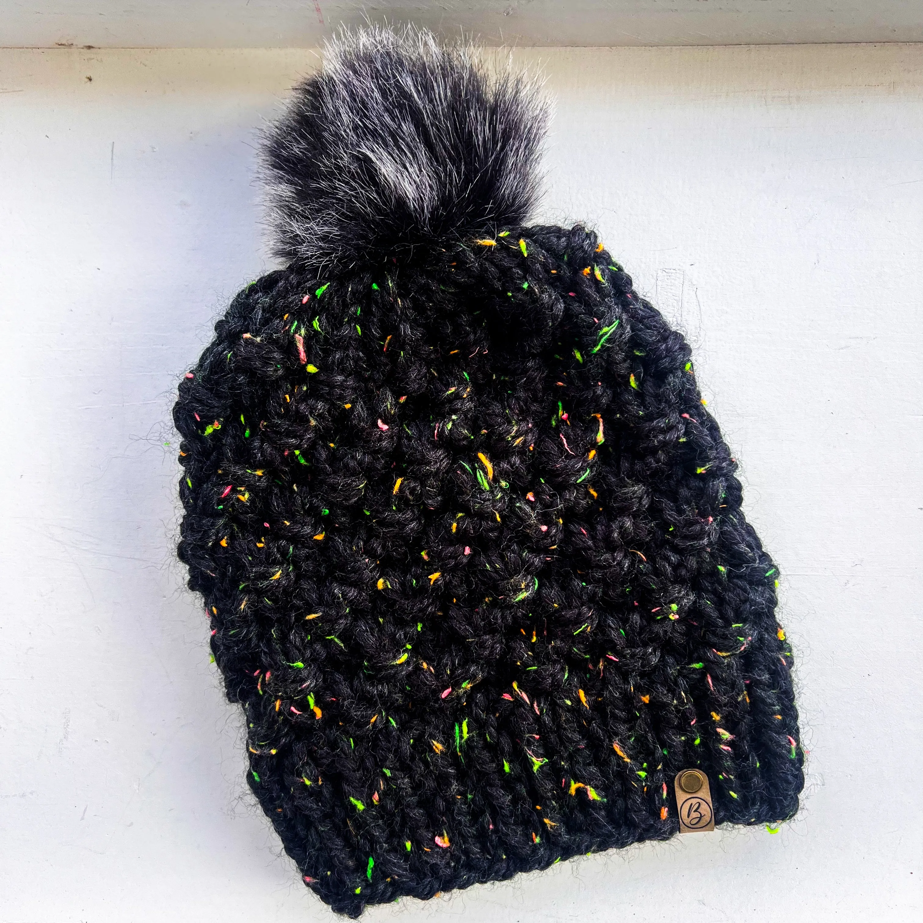 St. Cloud Beanie - Black with Neon Confetti
