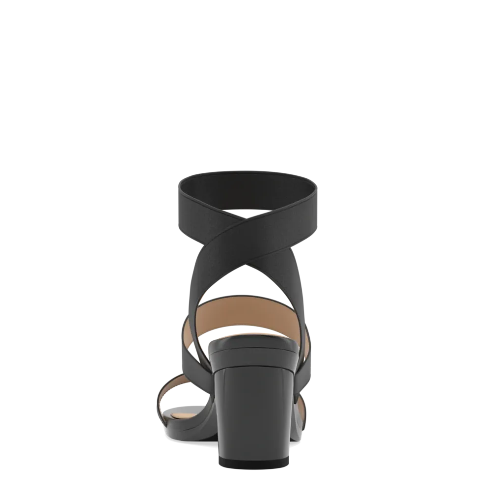The Adrianna - Coal   Block Heel Kit 3 Coal
