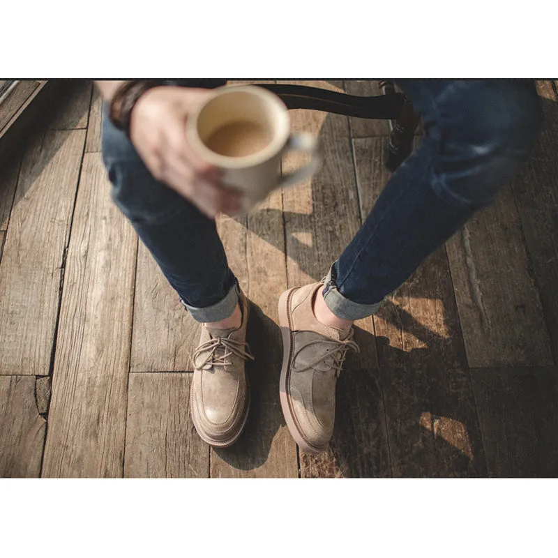 Vintage Boots - Men's British Style Lace Up Casual Brown Boots