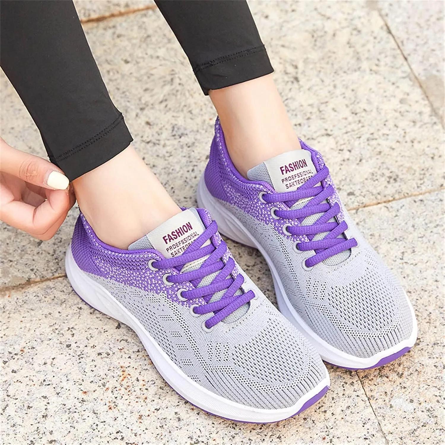 Walking Shoes Women Slip On Running Shoes Non Slip Walking Shoes Lightweight Gym Workout Shoes Breathable Fashion Sneakers