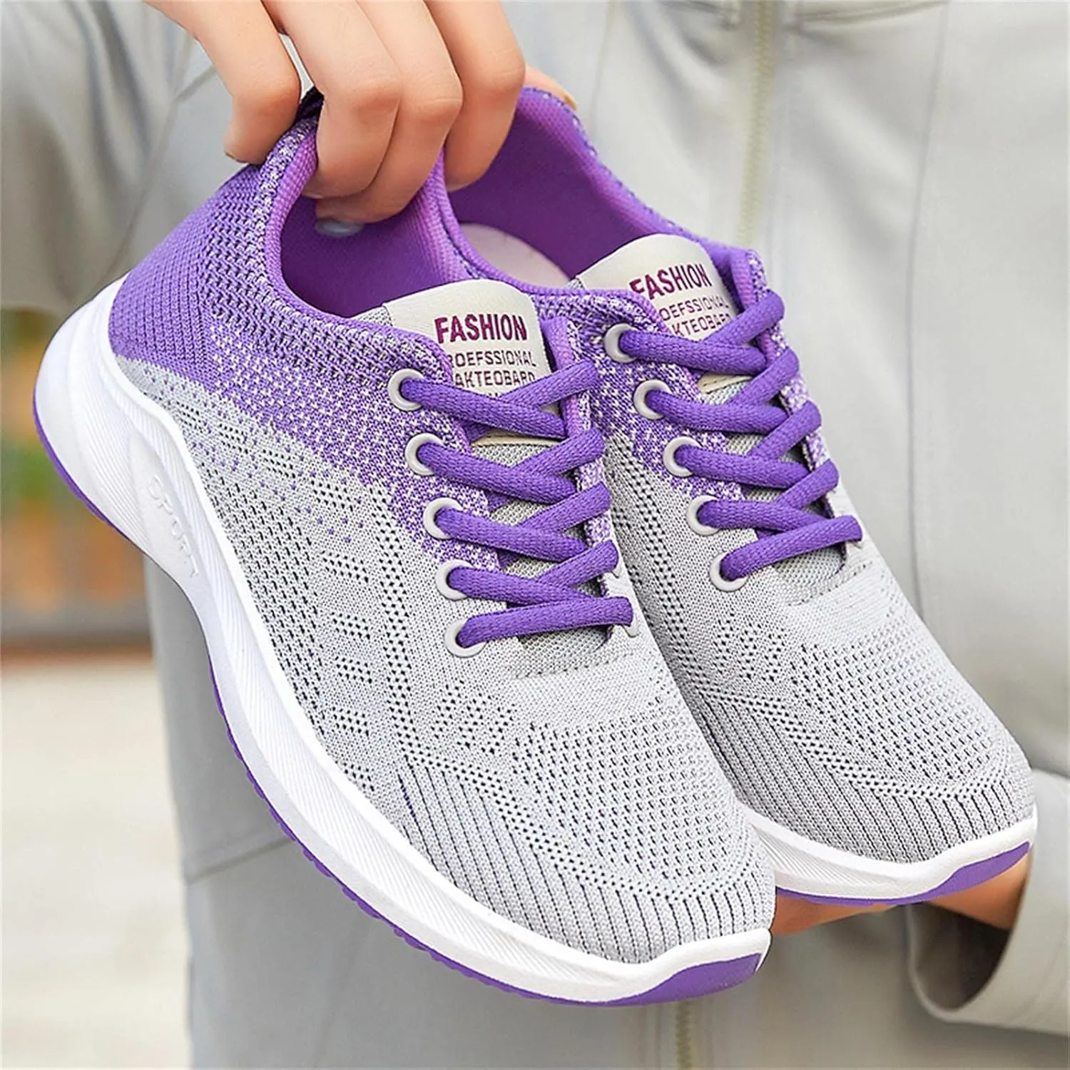 Walking Shoes Women Slip On Running Shoes Non Slip Walking Shoes Lightweight Gym Workout Shoes Breathable Fashion Sneakers