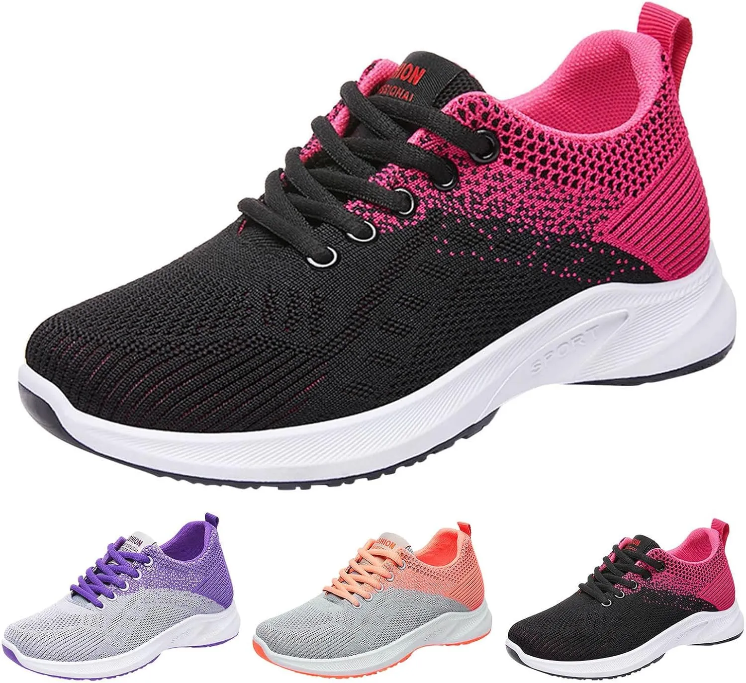 Walking Shoes Women Slip On Walking Shoes Non Slip Running Shoes Breathable Workout Shoes Lightweight Gym Sneakers