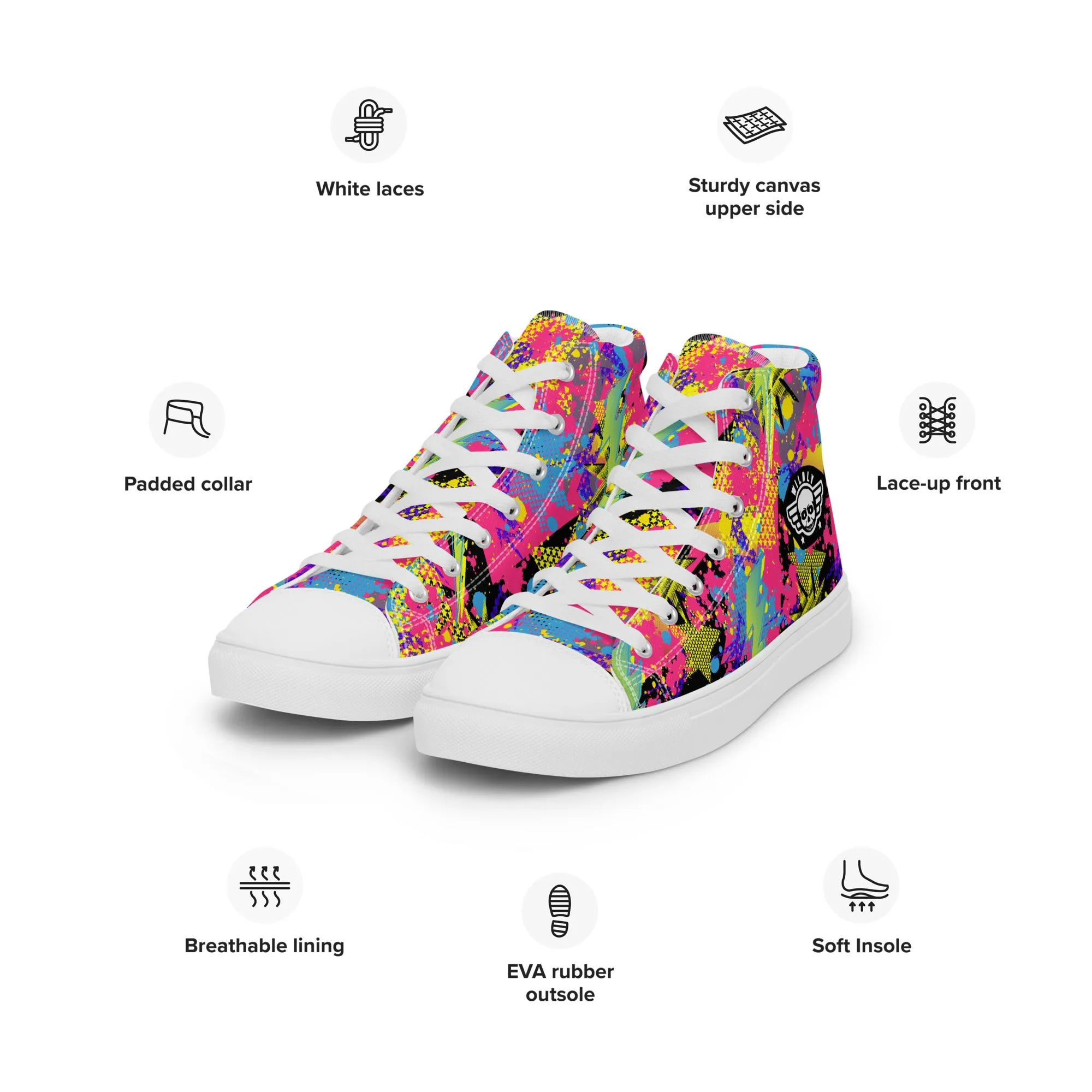 Wildly 80's Rad Mens high top canvas shoes