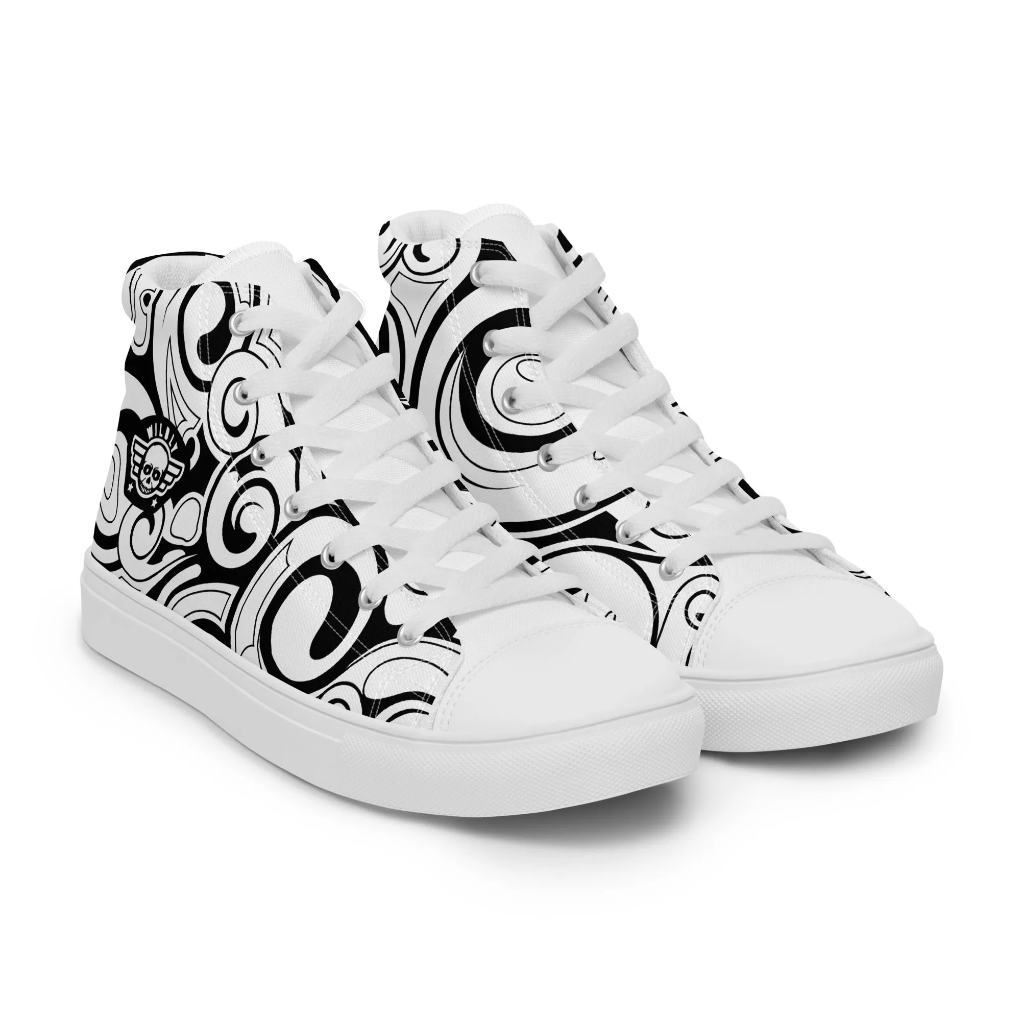 Wildly Swirls Mens high top canvas shoes