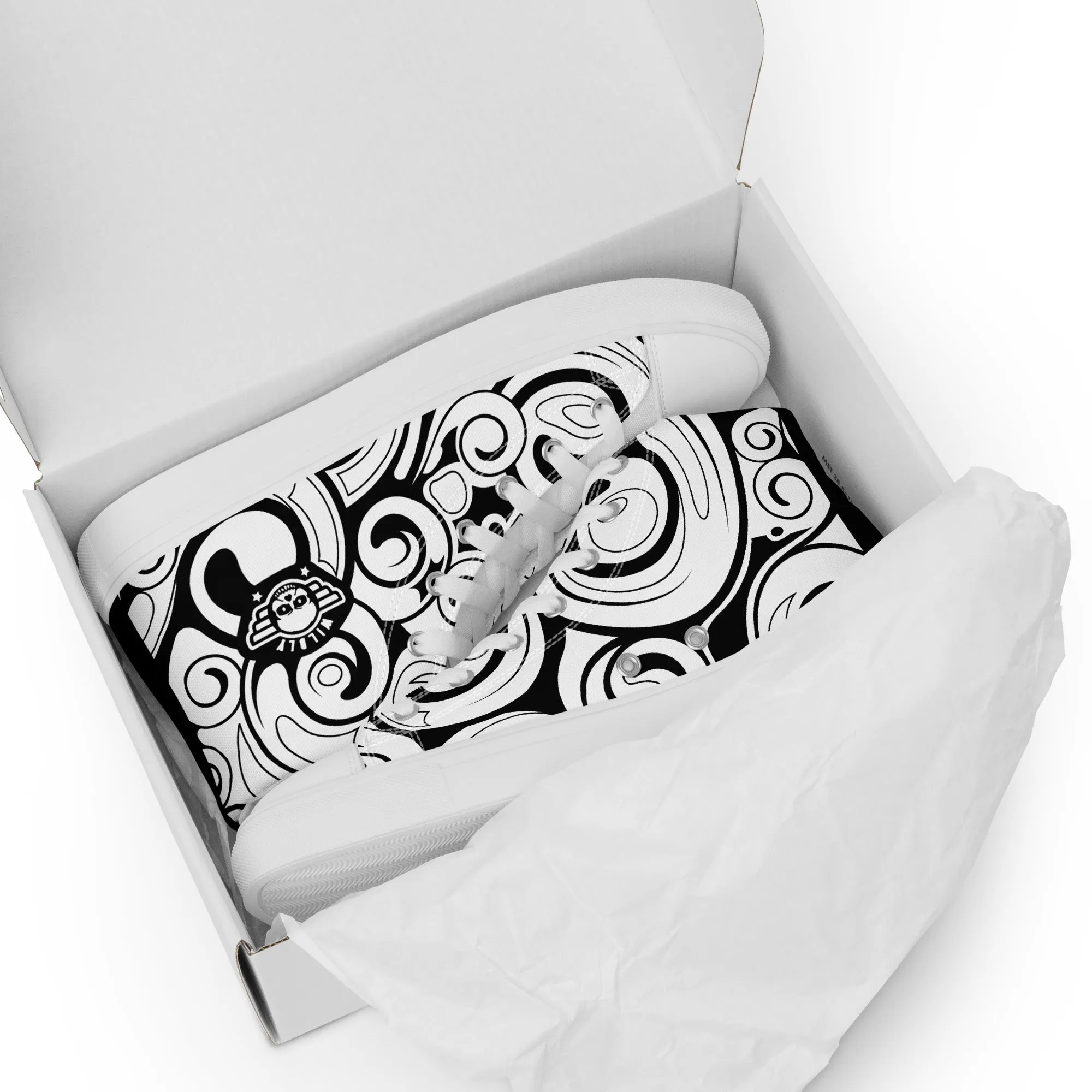 Wildly Swirls Mens high top canvas shoes