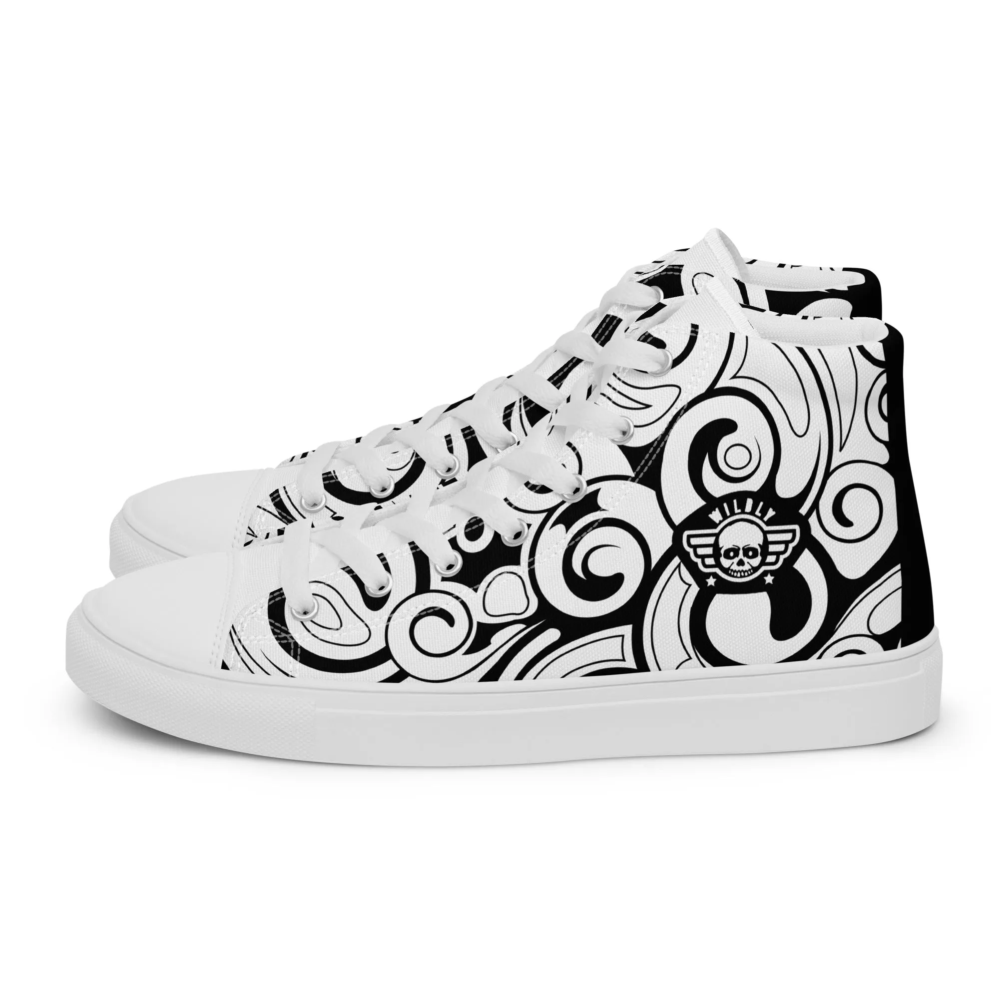 Wildly Swirls Mens high top canvas shoes