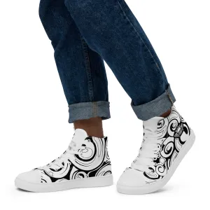Wildly Swirls Mens high top canvas shoes