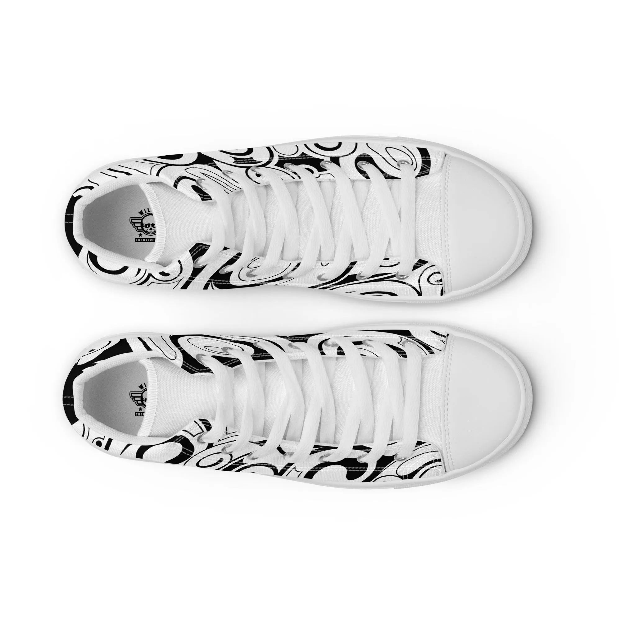 Wildly Swirls Mens high top canvas shoes