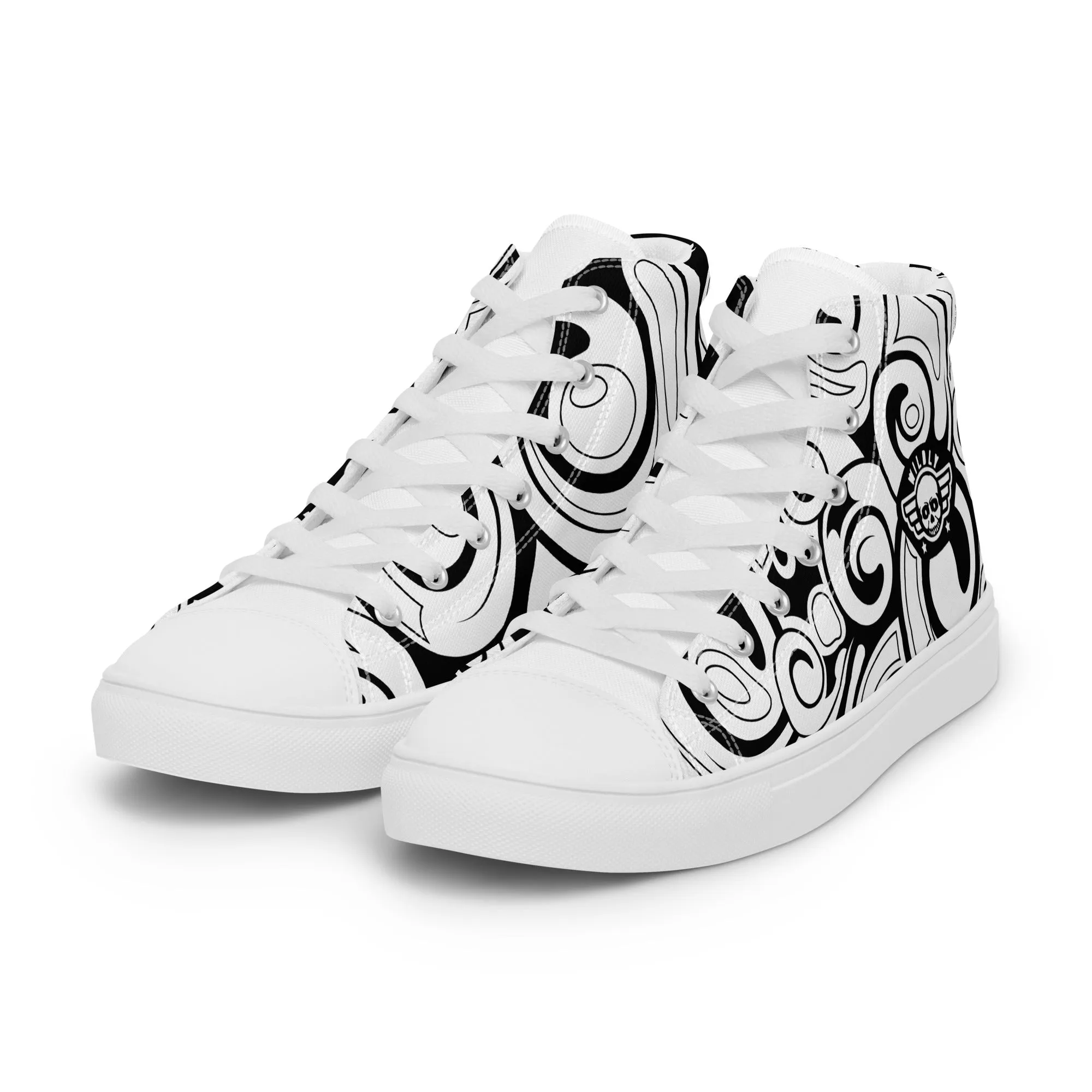 Wildly Swirls Mens high top canvas shoes